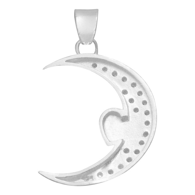 Dije Luna Corazón Zirconias Amor Regalo Mujer Plata 925