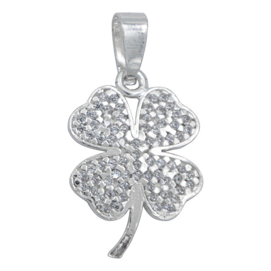 Dije Trebol Corazón Mujer Amor Regalo Primavera Plata 925 Blanco