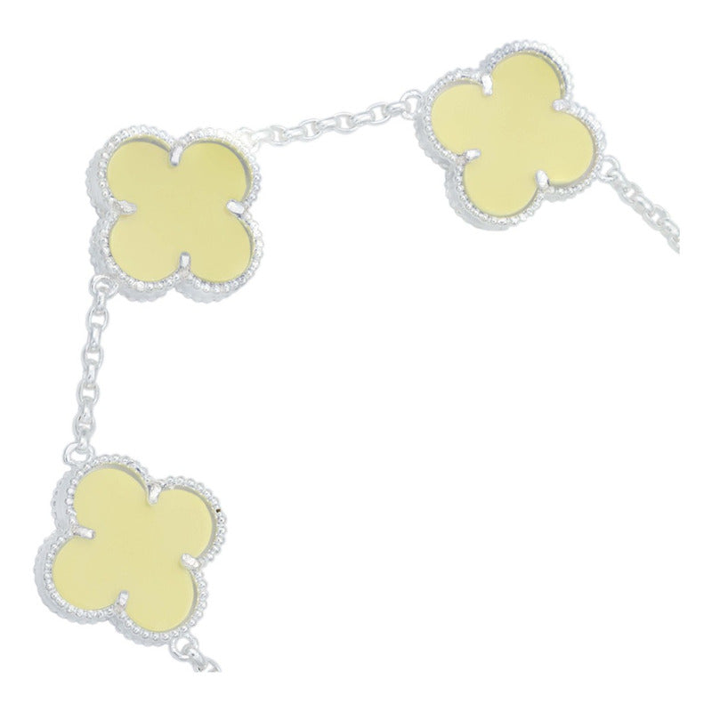 Pulsera Trebol Esmaltado Regalo Hombre Mujer Plata 925