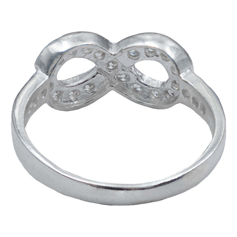 Anillo Infinito Zirconias Amor Regalo Mujer Plata 925