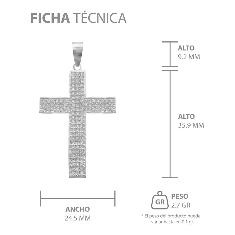 Dije Cruz Grande Zirconias Hombre Regalo Plata 925 4.5 Cm