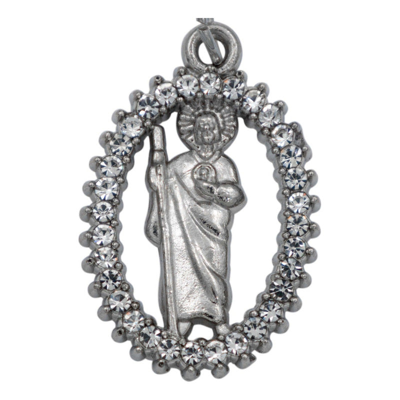 Collar San Judas Piedras Con Cadena Cadena Hombre Mujer