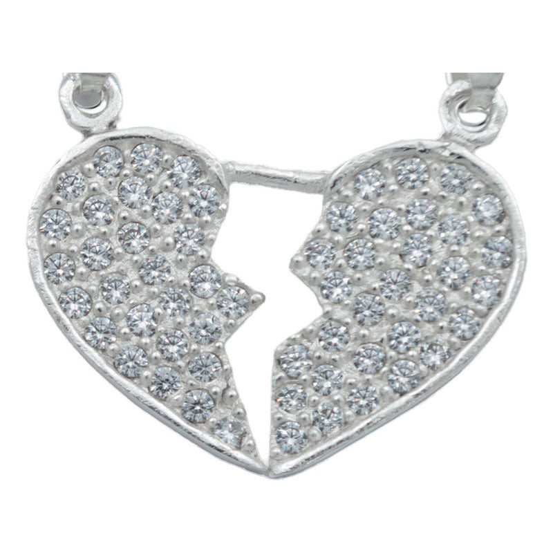 Dije Doble Corazón Amor Mujer Novios Regalo Plata 925