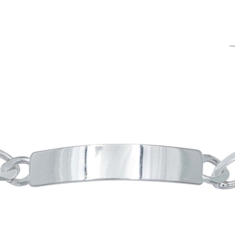 Pulsera Esclava Figaro 3x1 Gruesa Hombre Plata 925 7 Mm