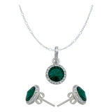 Juego De Cristal Dije Aretes Cadena Mujer Regalo Plata 925