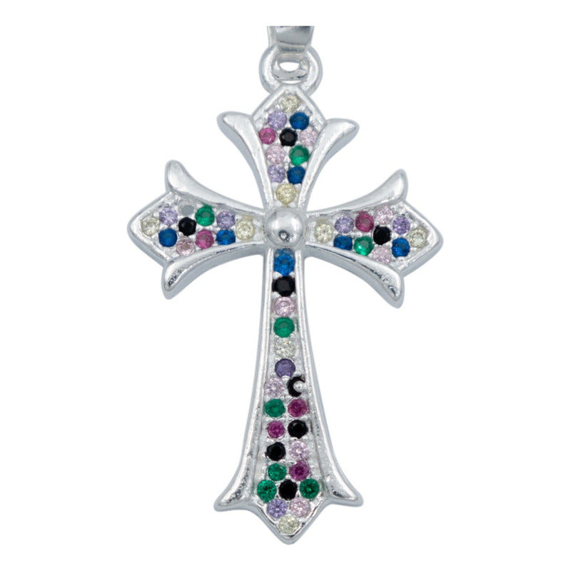 Dije Cruz Chica Zirconias Hombre Mujer Regalo Plata 925