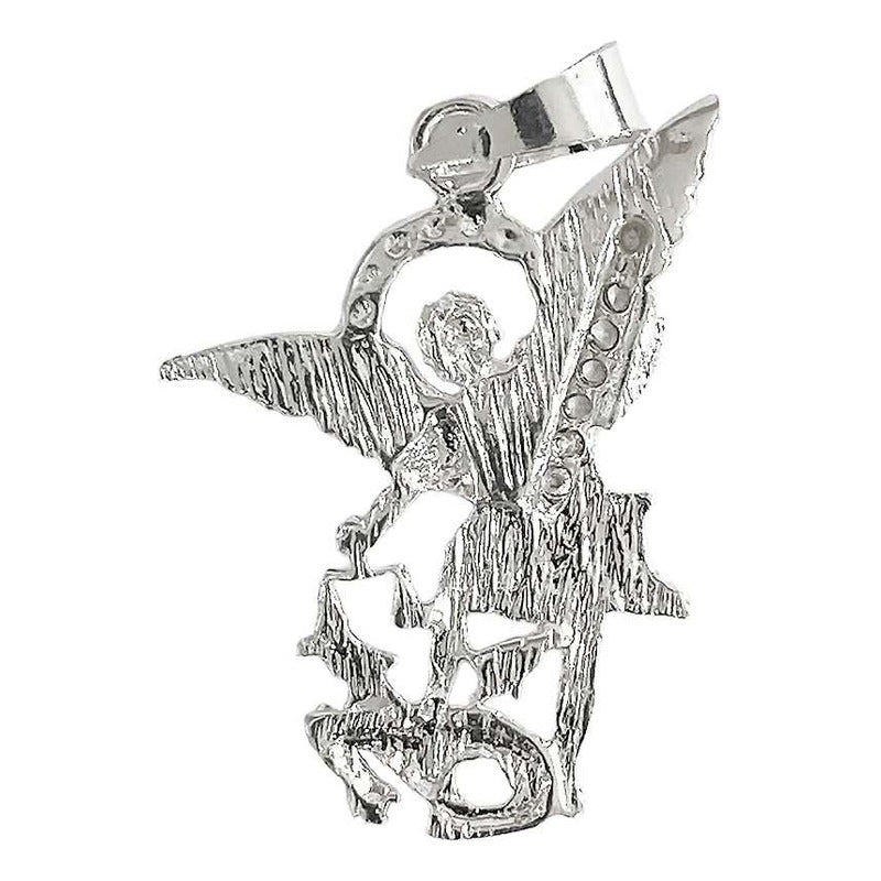 Dijes San Miguel Arcangel Con Zirconias Plata Solida 925