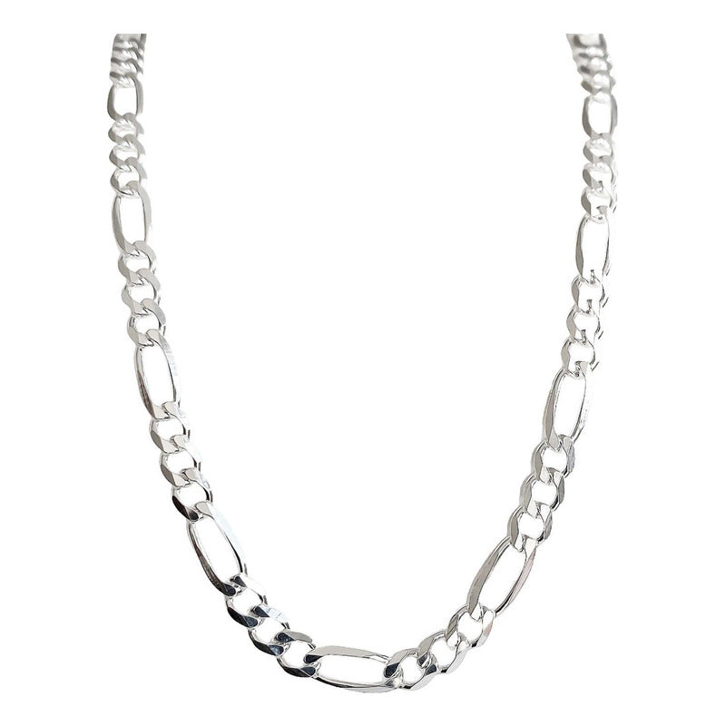 Cadena Gruesa De Plata 925 Hombre Fígaro 3x1 70 Cm X 6 Mm
