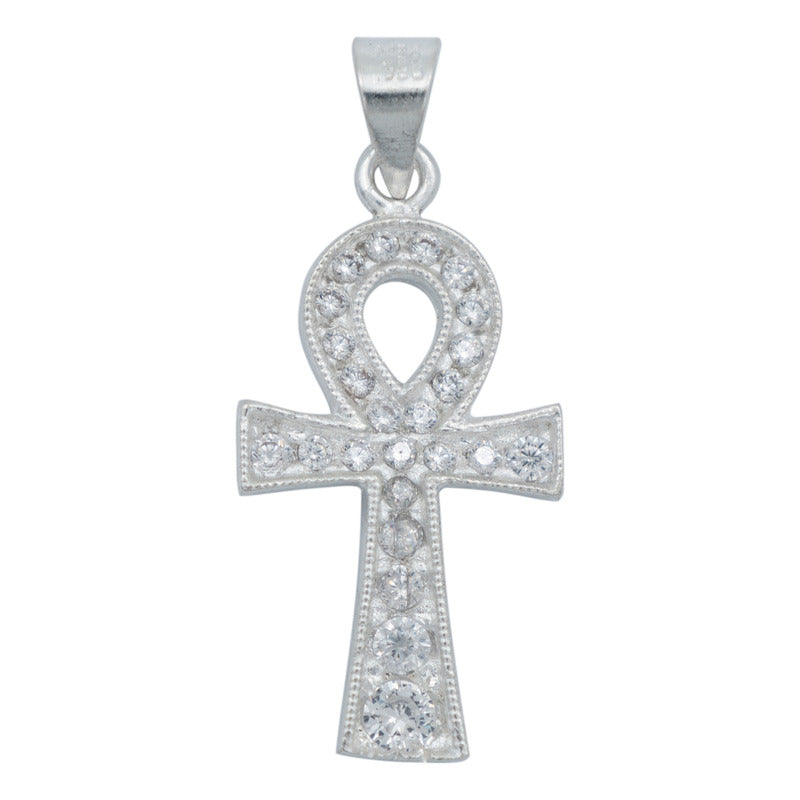 Dije Cruz Egipcia Ankh Llave De La Vida Zirconias Plata 925