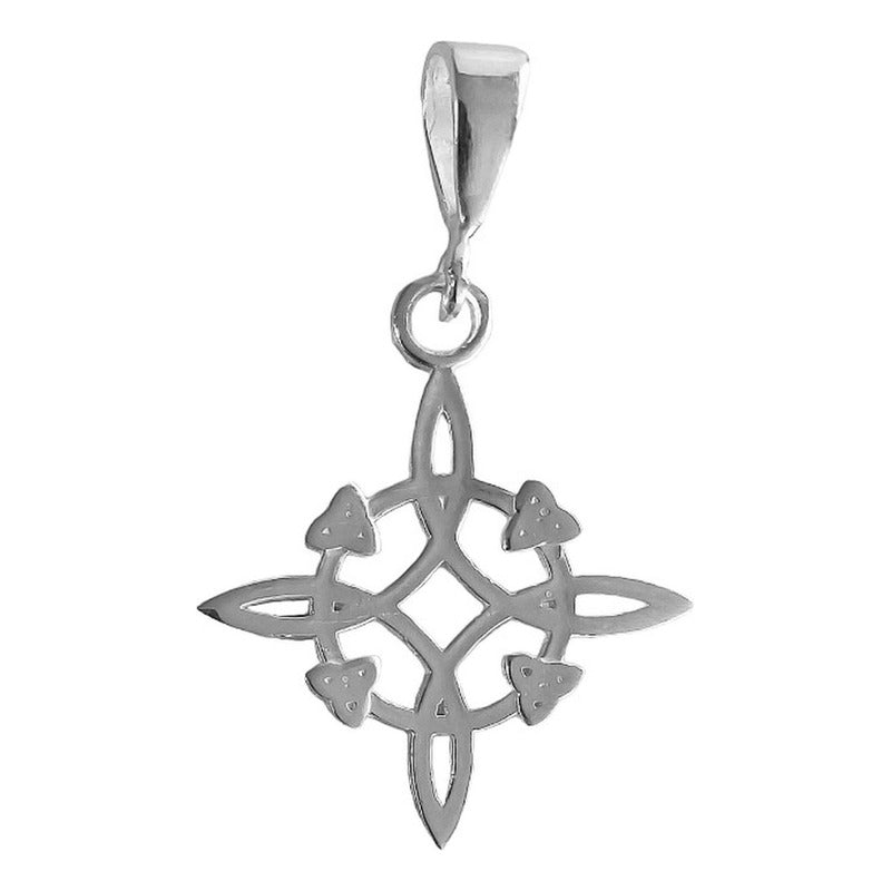 Dije Nudo De Bruja Liso Plano Plata 925 + Cadena Plata 925 Plateado