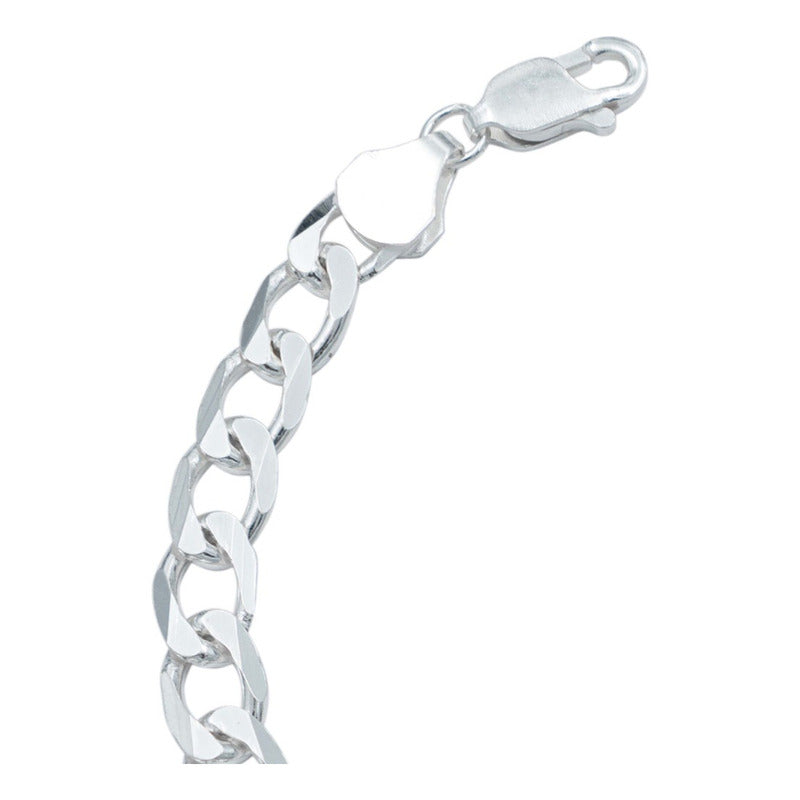 Pulsera Cubana Gruesa Lisa Regalo Hombre Plata Ley 925 6 Mm Plateado 6 Cm 18 Cm
