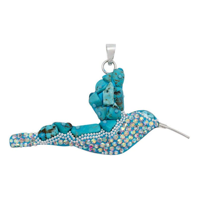 Colibri Dije Aretes Cadena Piedras Conjunto Grande Plata 925