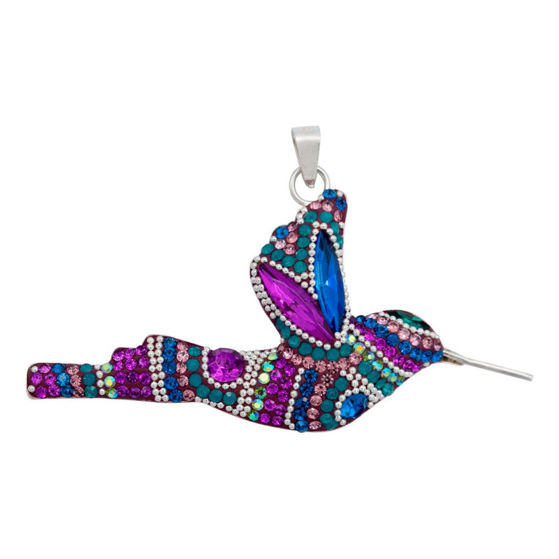 Colibri Dije Aretes Cadena Piedras Conjunto Grande Plata 925