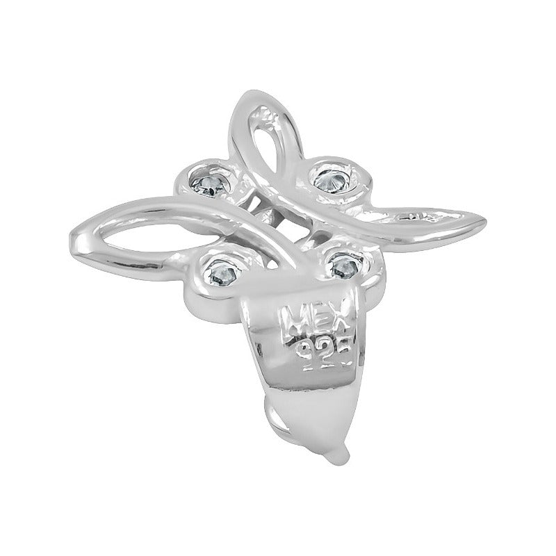 Dije Mini Nudo De Bruja Celta 4 Zirconias Mujer Plata 925 Blanco