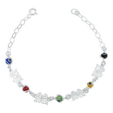 Pulsera Ajustable Mariposa Ojo Turco Primavera Plata 925