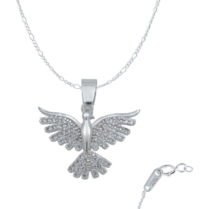 Dije Colibri Zirconias Amor Regalo Mujer Cadena Plata 925