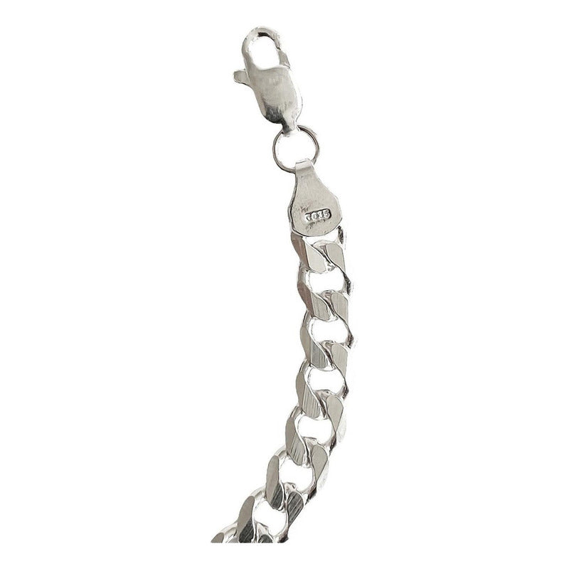 Esclava Hombre Pulsera Cubana Diamantada Plata Ley 925 7 Mm Plateado 7 Cm 20 Cm