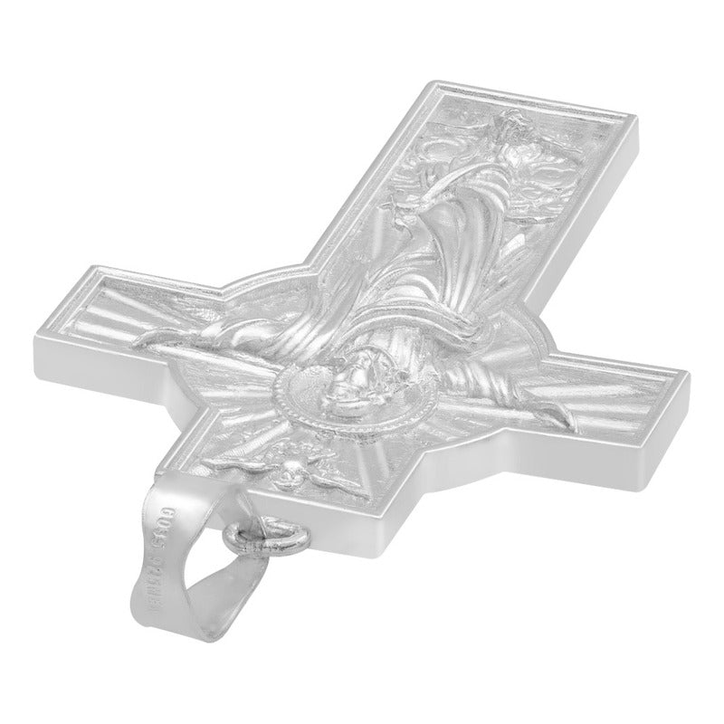Dije Cruz Grande Cristo Espiritu Santo Hombre Plata 925 Plateado