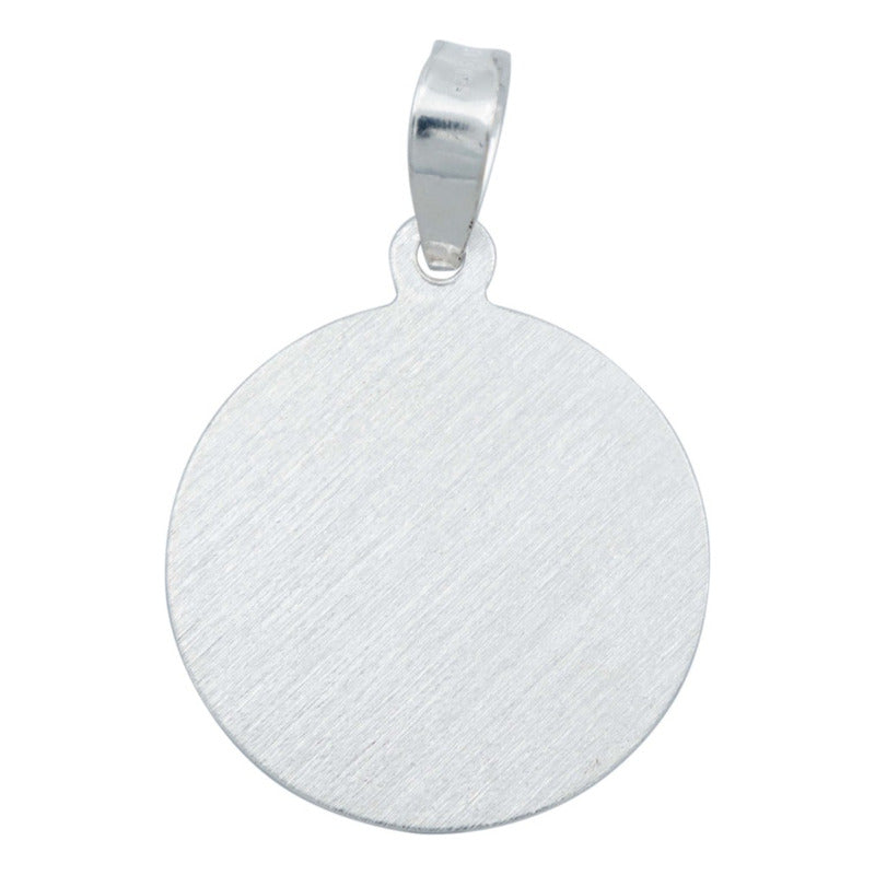 Dije Medalla Diamantada San Judas Tadeo Plata 925 2.3 Cm