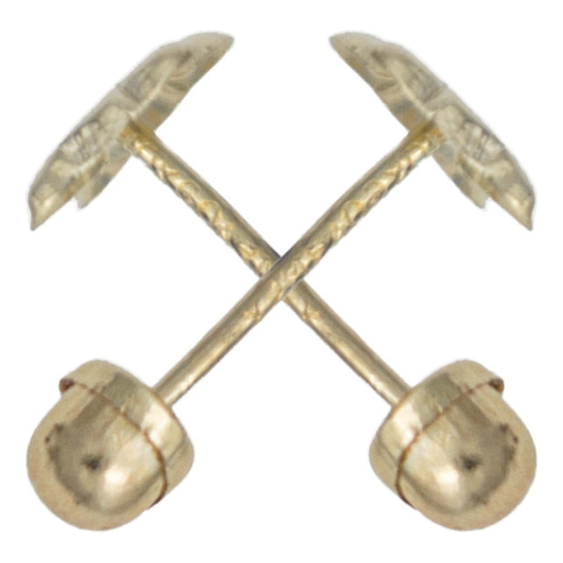 Arete Broquel Mariposa Liso Chico Regalo Mujer Amor Oro 10k