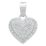 Dije Corazón Zirconia Mujer Amor Mamá Regalo Plata 925 1.7cm