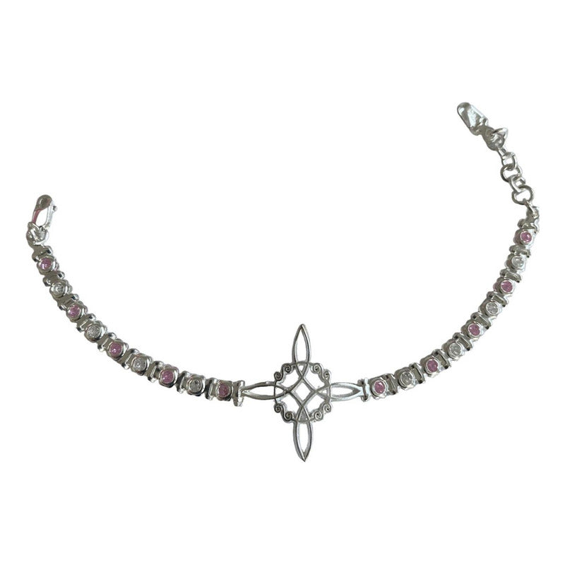 Pulsera Nudo De Bruja Con Zirconias De Colores En Plata S925