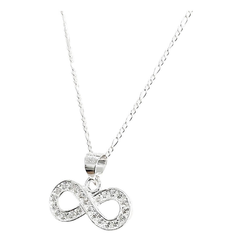 Collar Infinito Mujer Zirconias Amor Regalo Plata 925