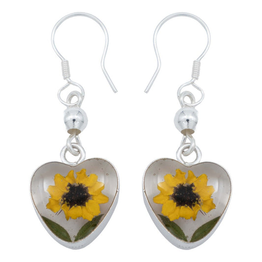 Aretes Girasol Encapsulado Amor Regalo Shrek Plata 925