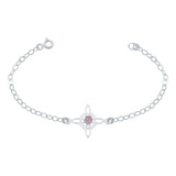 Pulsera Ajustable Nudo De Bruja Celta Zirconia Plata 925