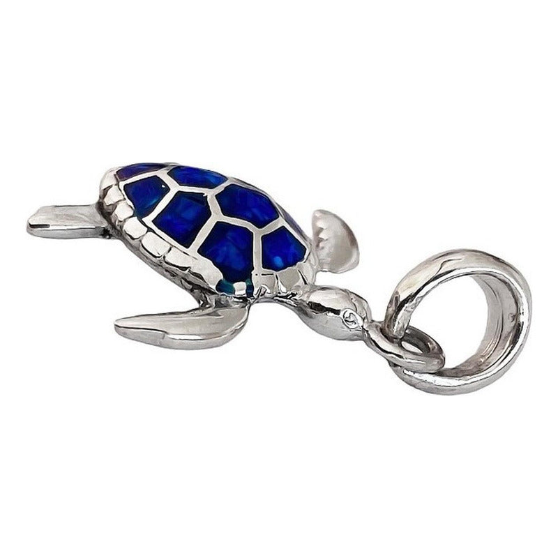 Dije Tortuga Con Piedra Natural Tallada De Plata Solida 925