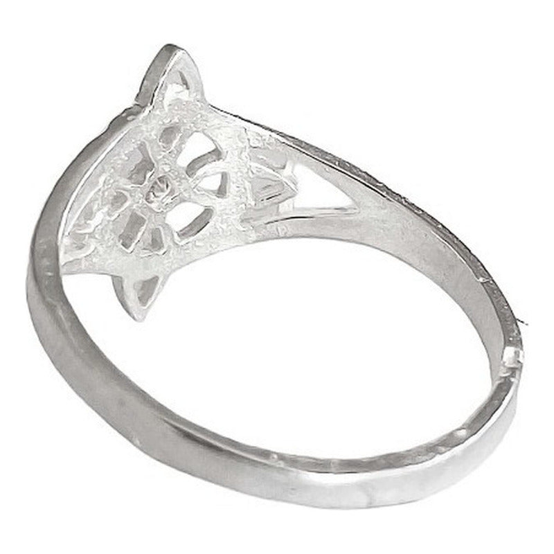 Anillo Nudo De Bruja Con Zirconia De Color Plata Solida 925