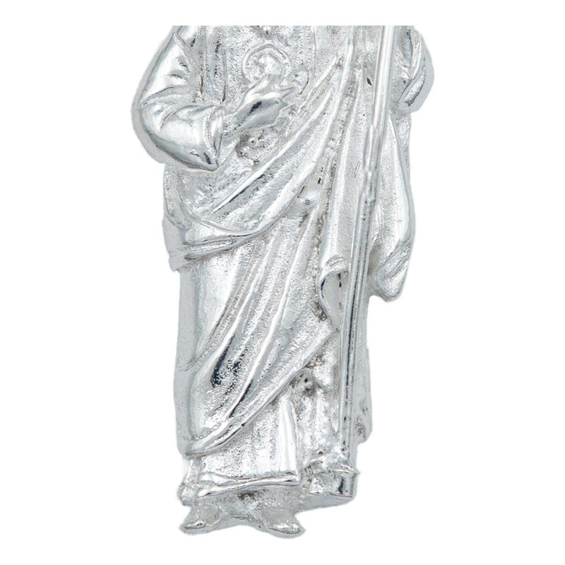 Dije Liso Troquel San Judas Detallado Plata 925 4.7 Cm