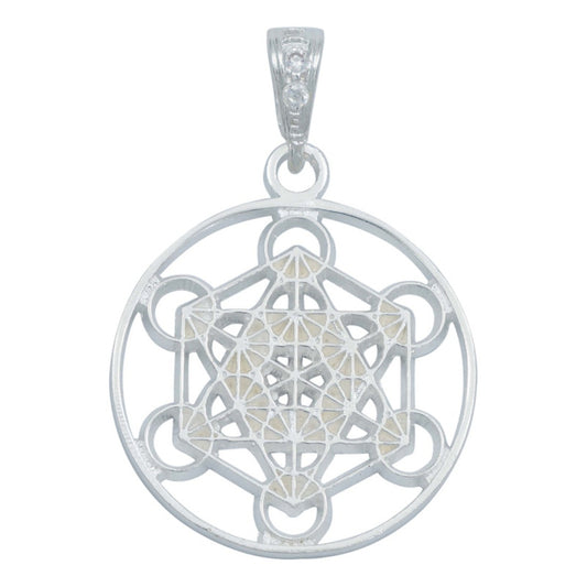 Dije Metatron Geometría Estrella Mediano Zirconia Plata 925 Plateado