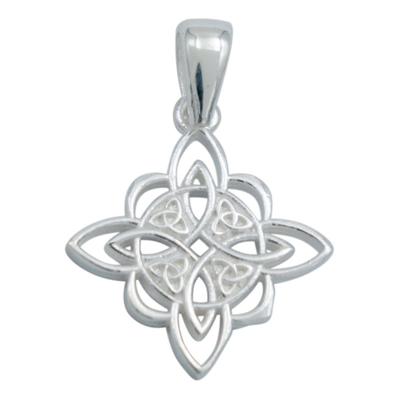 Dije Nudo De Bruja Triqueta Celta Mujer Plata Italy 925