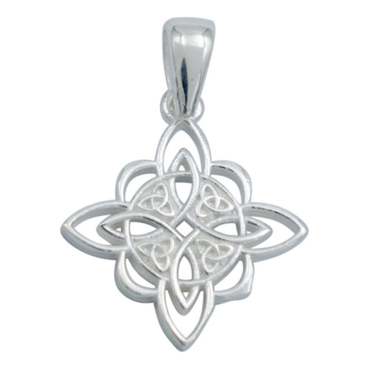 Dije Nudo De Bruja Triqueta Celta Mujer Plata Italy 925 Plateado