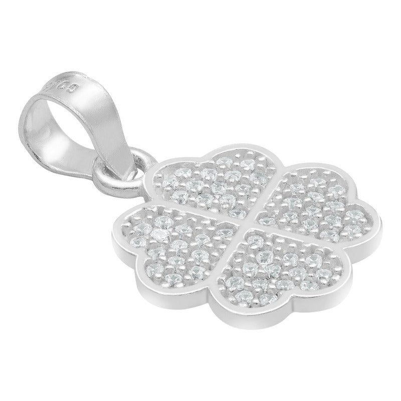 Dije Trebol Cuatro Hojas Corazón Amor Regalo Mujer Plata 925