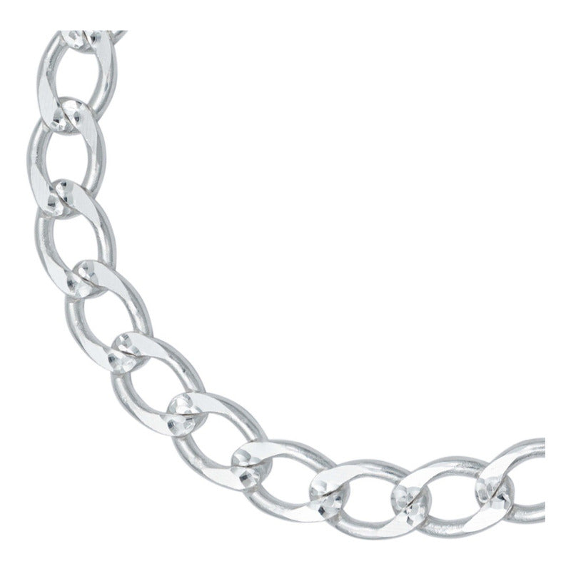 Pulsera Gruesa Cubana Diamantada Hombre Regalo Plata 925 8mm