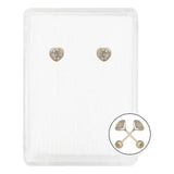 Arete Broquel Corazón Lisa Zirconia Amor Regalo Oro 10k 3 Mm