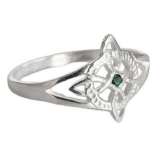 Anillo Nudo De Bruja Con Zirconia De Color Plata Solida 925
