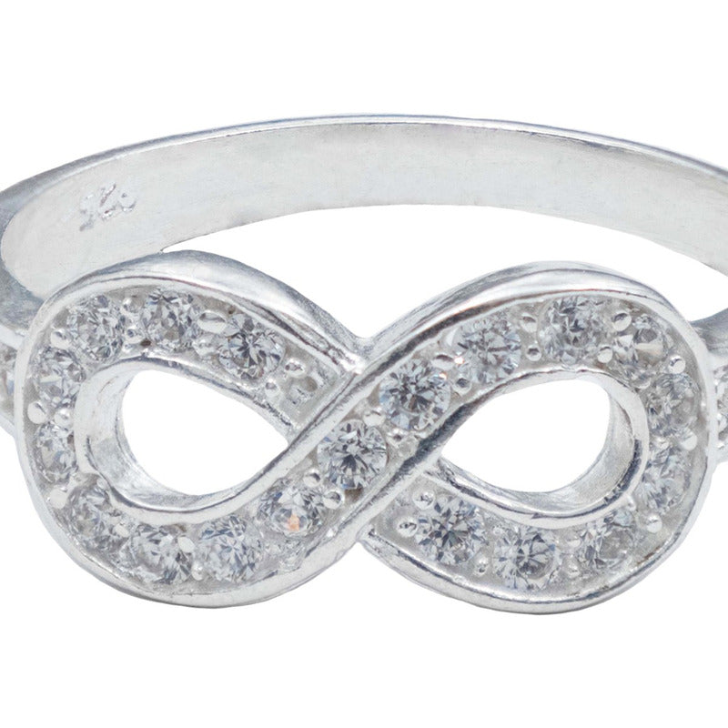 Anillo Infinito Zirconias Amor Regalo Mujer Plata 925