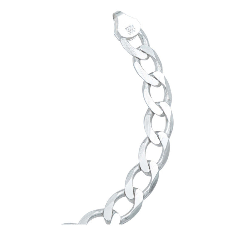 Pulsera Cubana Gruesa Lisa Regalo Hombre Plata 925 7 Mm