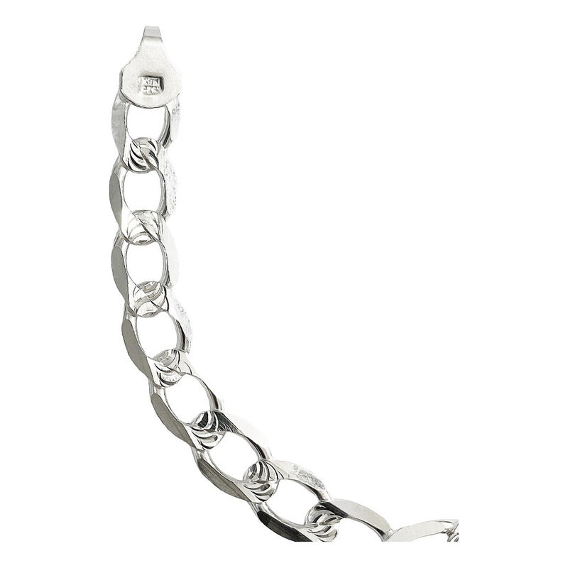 Esclava Hombre Pulsera Cubana Diamantada Plata 925 8 Mm
