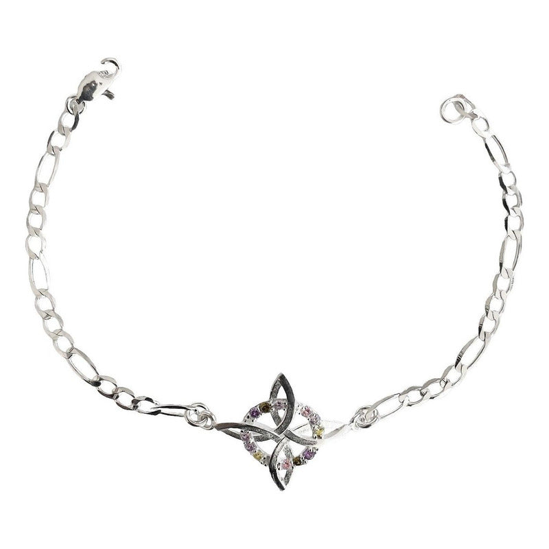 Pulsera Ajustable Nudo De Bruja Varios Colores En Plata 925