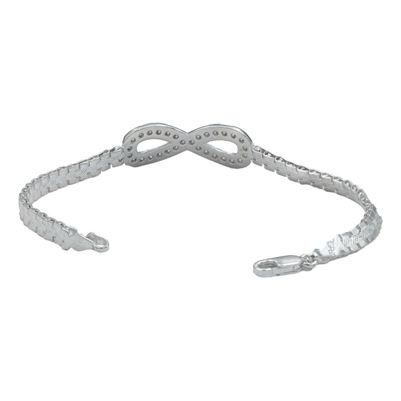 Pulsera Infinito Rolo Zirconias Amor Regalo Plata 925