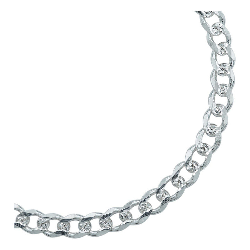 Esclava Pulsera Hombre Cubana Diamantada Plata S925 6 Mm
