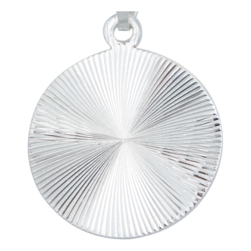 Dije Medalla Diamantada San Judas Tadeo Plata 925 2 Cm Plateado