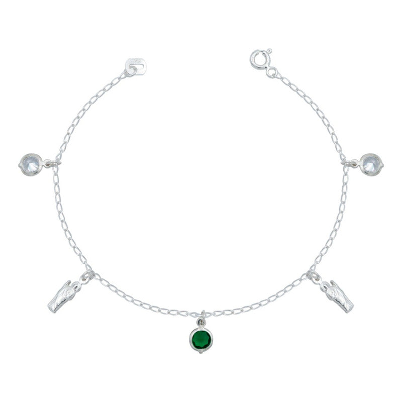 Pulsera San Judas Tadeo Colgante Zirconias Plata 925