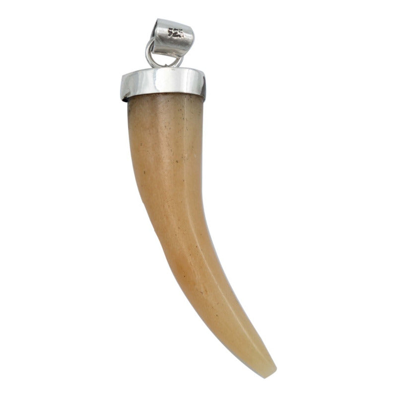 Dije Colmillo Piedra Natural Hombre Mujer Colección Plata925