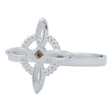 Anillo Nudo De Bruja Celta Liso Clásico Amuleto Plata 925