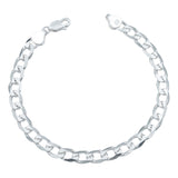 Pulsera Cubana Gruesa Lisa Hombre Plata 925 6 Mm Color Plateado Diámetro 6 Cm Largo 21 Cm